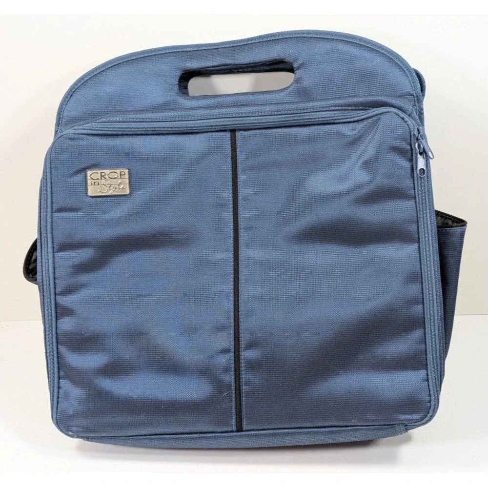 Crop In Syle Large Blue Zippered Scrapbook Paper Pocket Craft Case 16