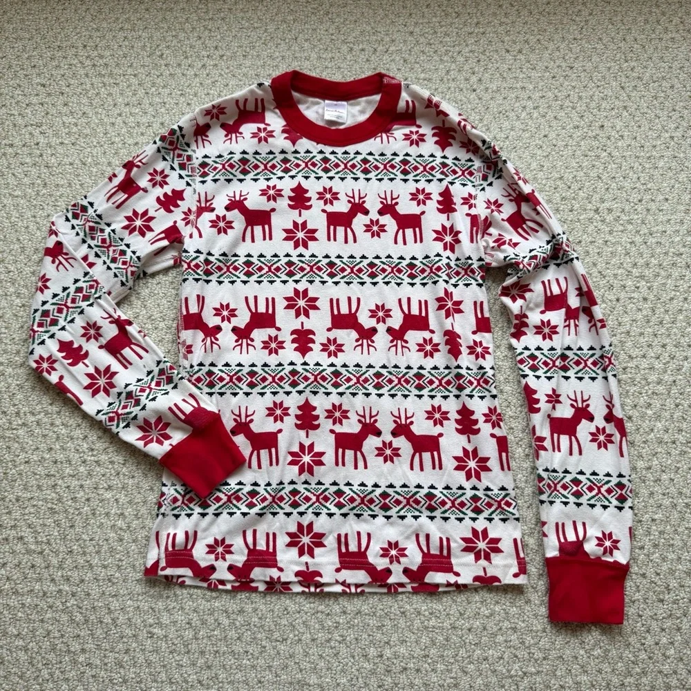 Hanna Andersson Adult Pajama Top Reindeer Dear Deer size XS
