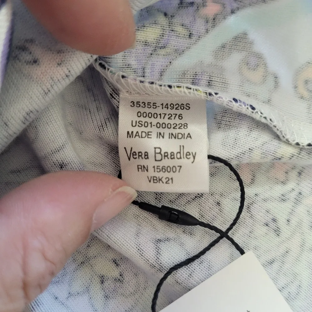 Vera Bradley Pajama Top Womens Small 4-6 Purple Maddalena Paisley New Loungewear