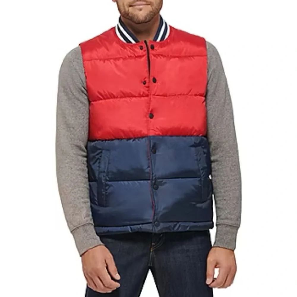 Levi's mens Varsity Water Resistant Quilted Vest Puffer‎ Jacket Size Large