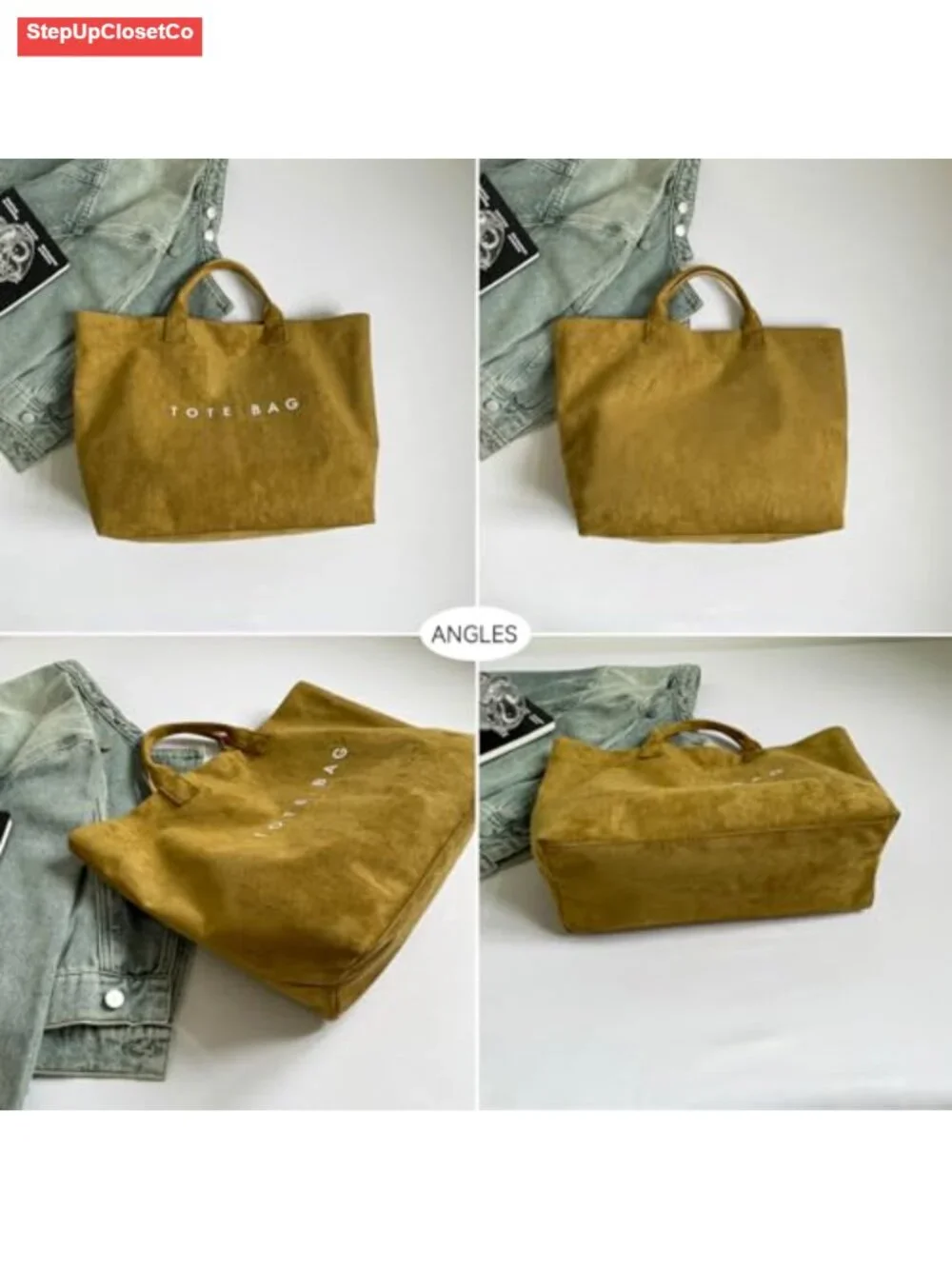 N/A suede tote