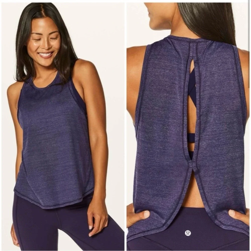 Lululemon Twist &‎ Reach Tank in Heathered Aeon Size 6