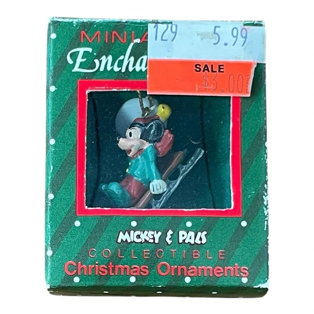 Mickey Sledding Miniature Enchantments Mickey & Pals Christmas Ornament