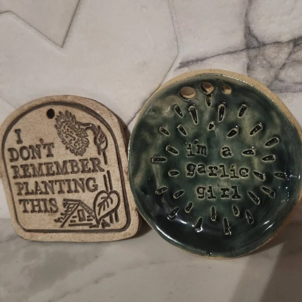 Handmade Ceramic‎ Garlic decor and  