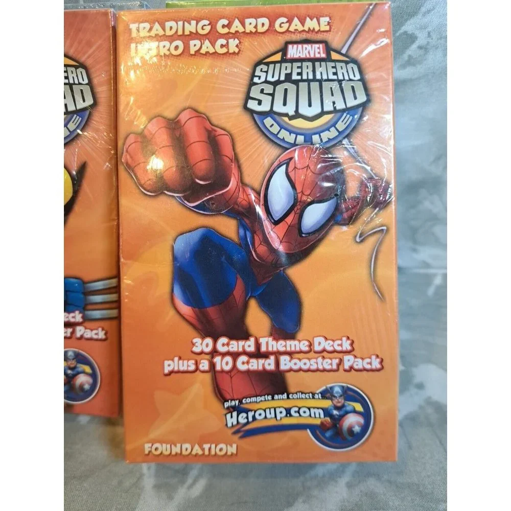 All 4-Marvel Super Hero Squad Cards Hulk, Iron Man, Spiderman, Wolverine‎
