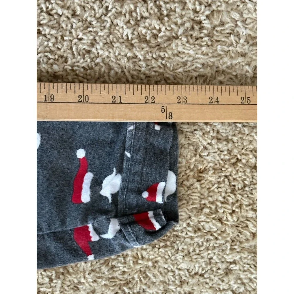 Pottery Barn Teen Santa Print Button Down Pajama Top Only Size Small Boy Or Girl