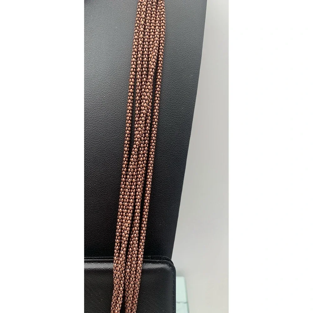 Coldwater Creek Copper‎ / Bronze Colored Multi Layered Drape & Braided Necklace