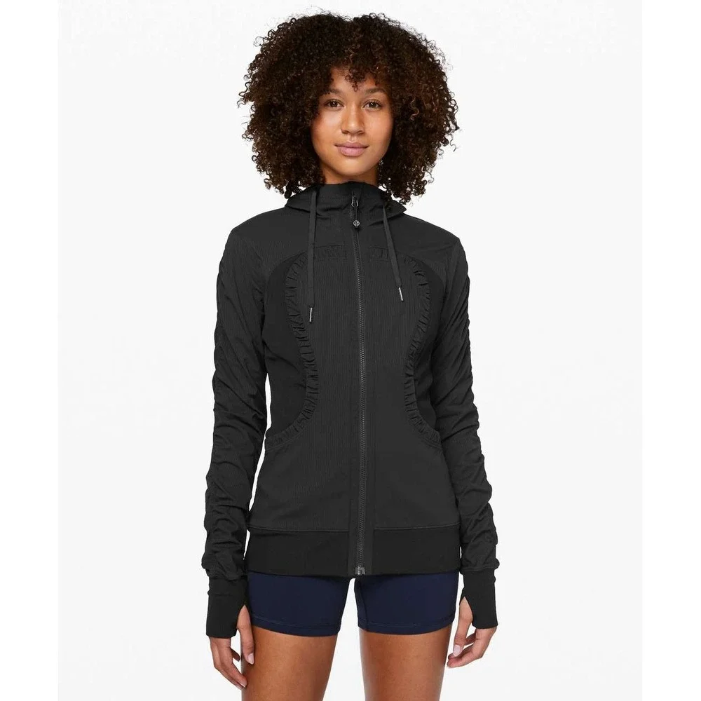 Lululemon Dance Studio Jacket III Reversible Heathered Black Size 6