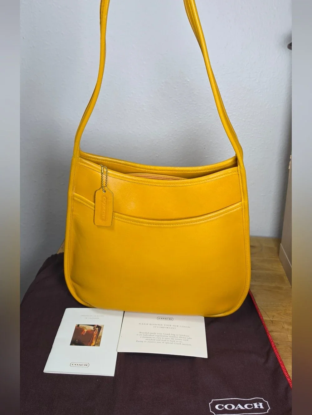 Vintage Coach 9047 Ergo Compartment Bag — Rare Yellow