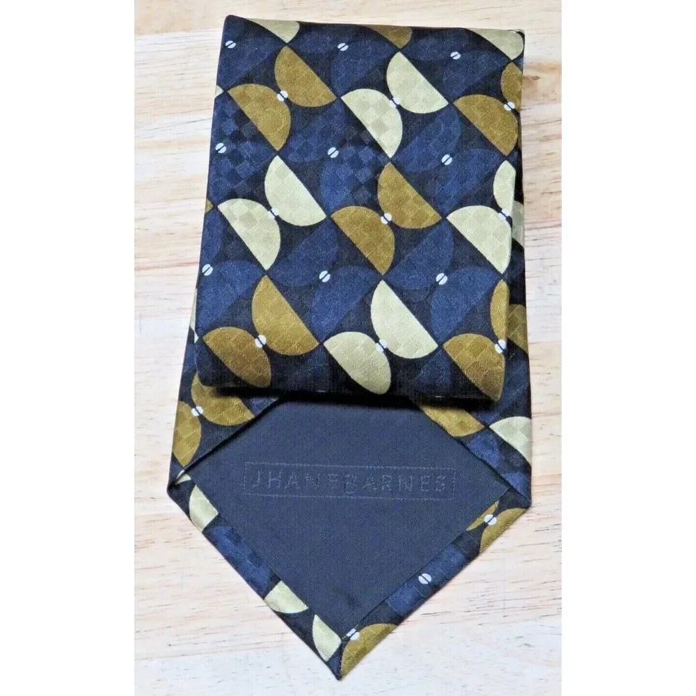 Mens Jhane Barnes Silk Neck Tie‎ Multicolor Geometric