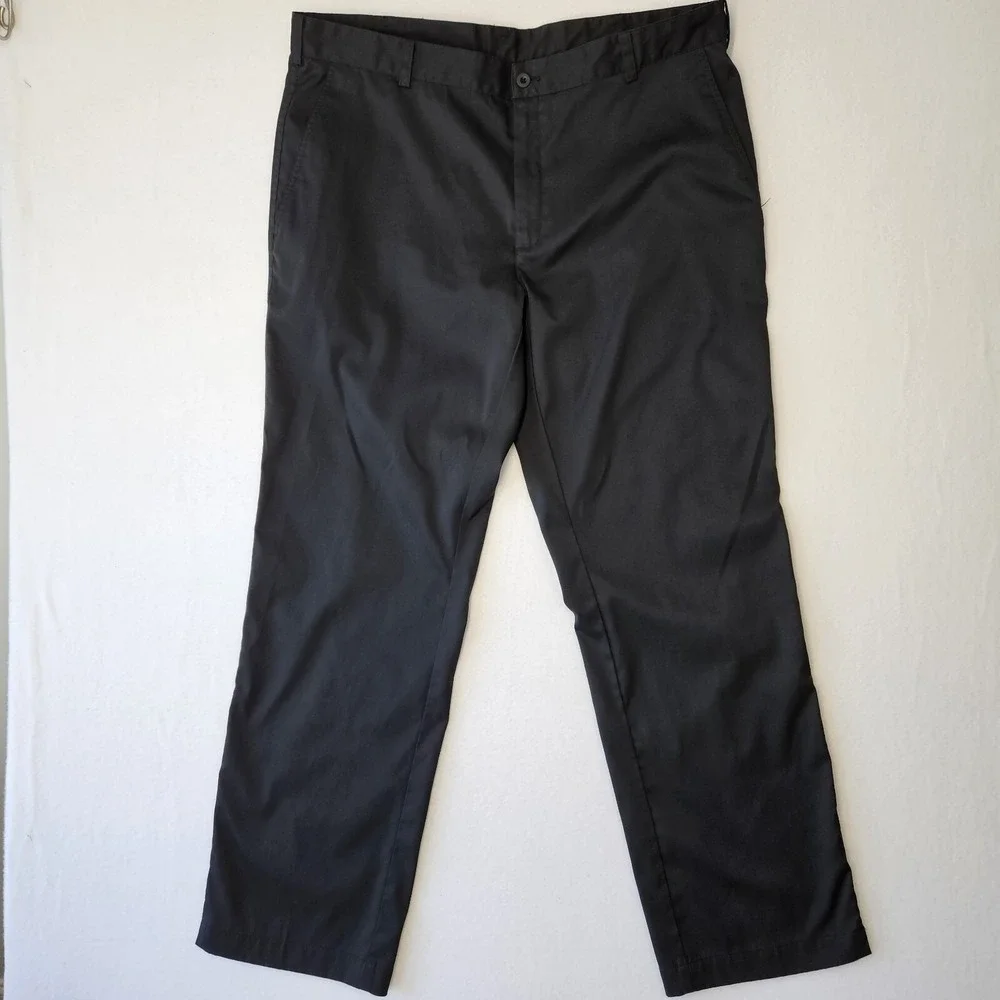 Nike Dri-Fit Dress Pants Men's 38x32 Black Straight Formal Golf Flat Front Used