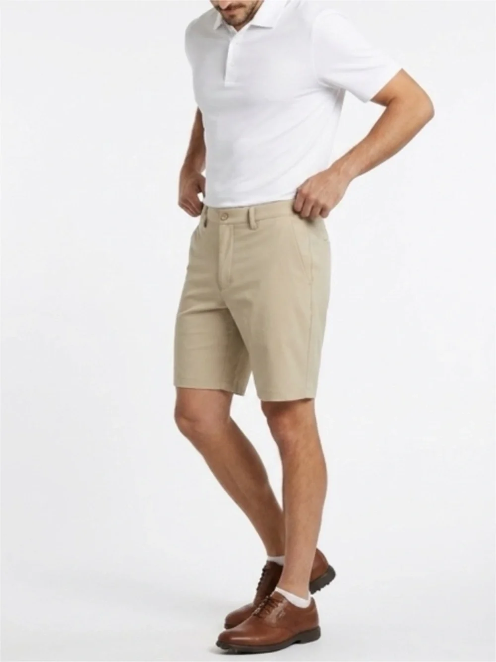 Greg Norman Performance Stretch Golf Shorts Size 38 Khaki