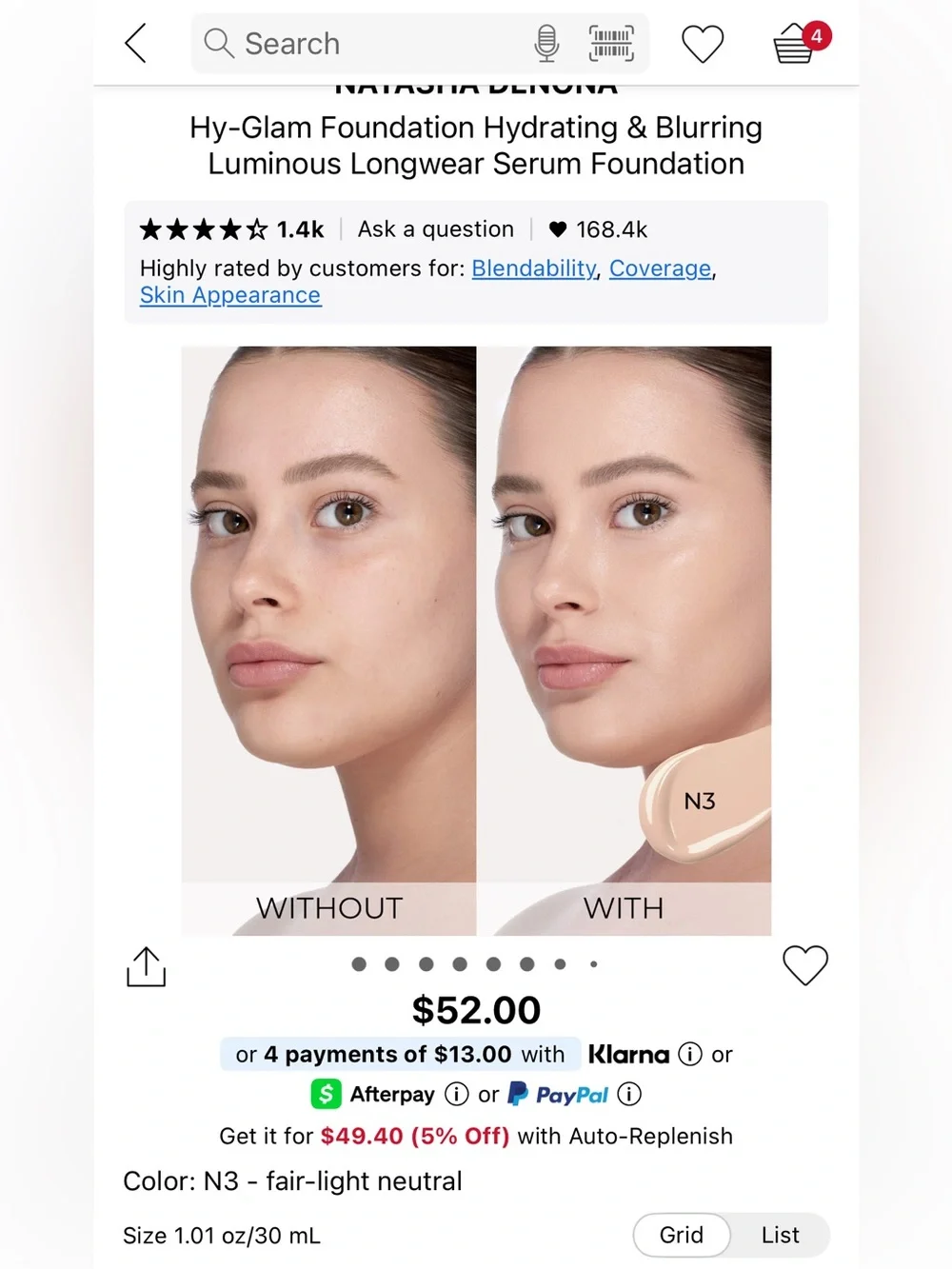 Natasha Denona amount used