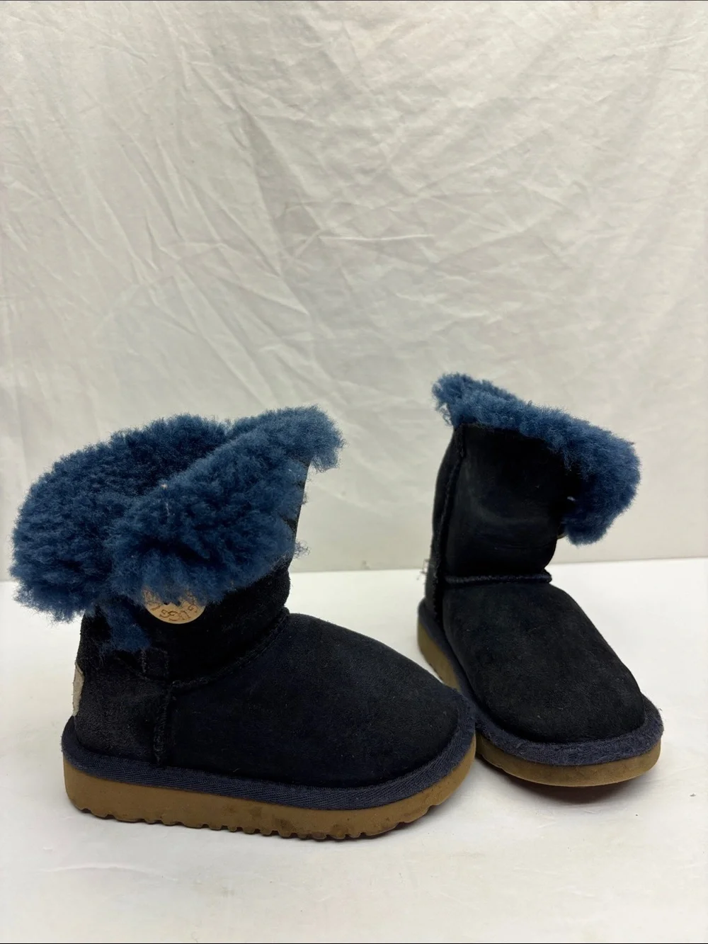 Kids Navy Bailey Button boots, SZ 7 for baby, box 72