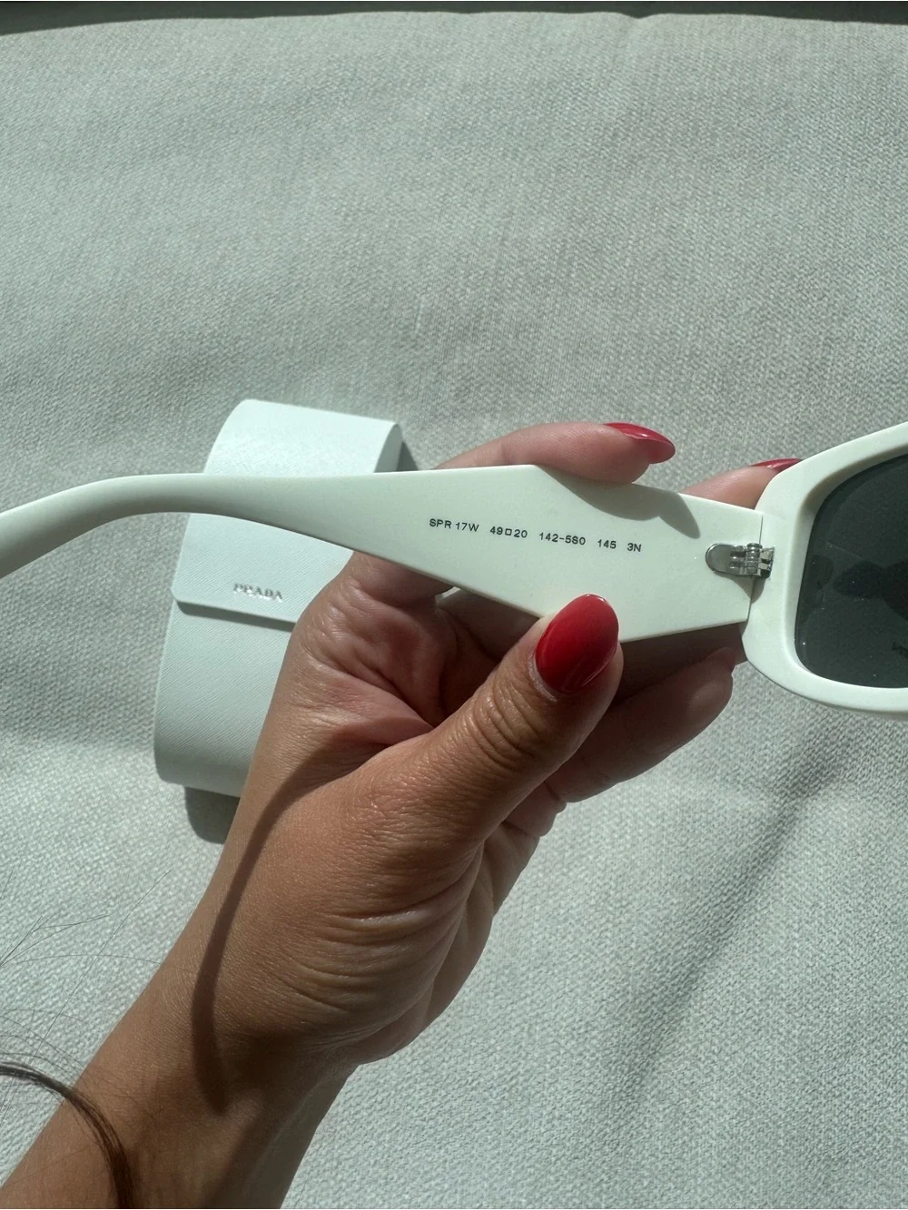 White Retro Prada Rectangle Sunglasses