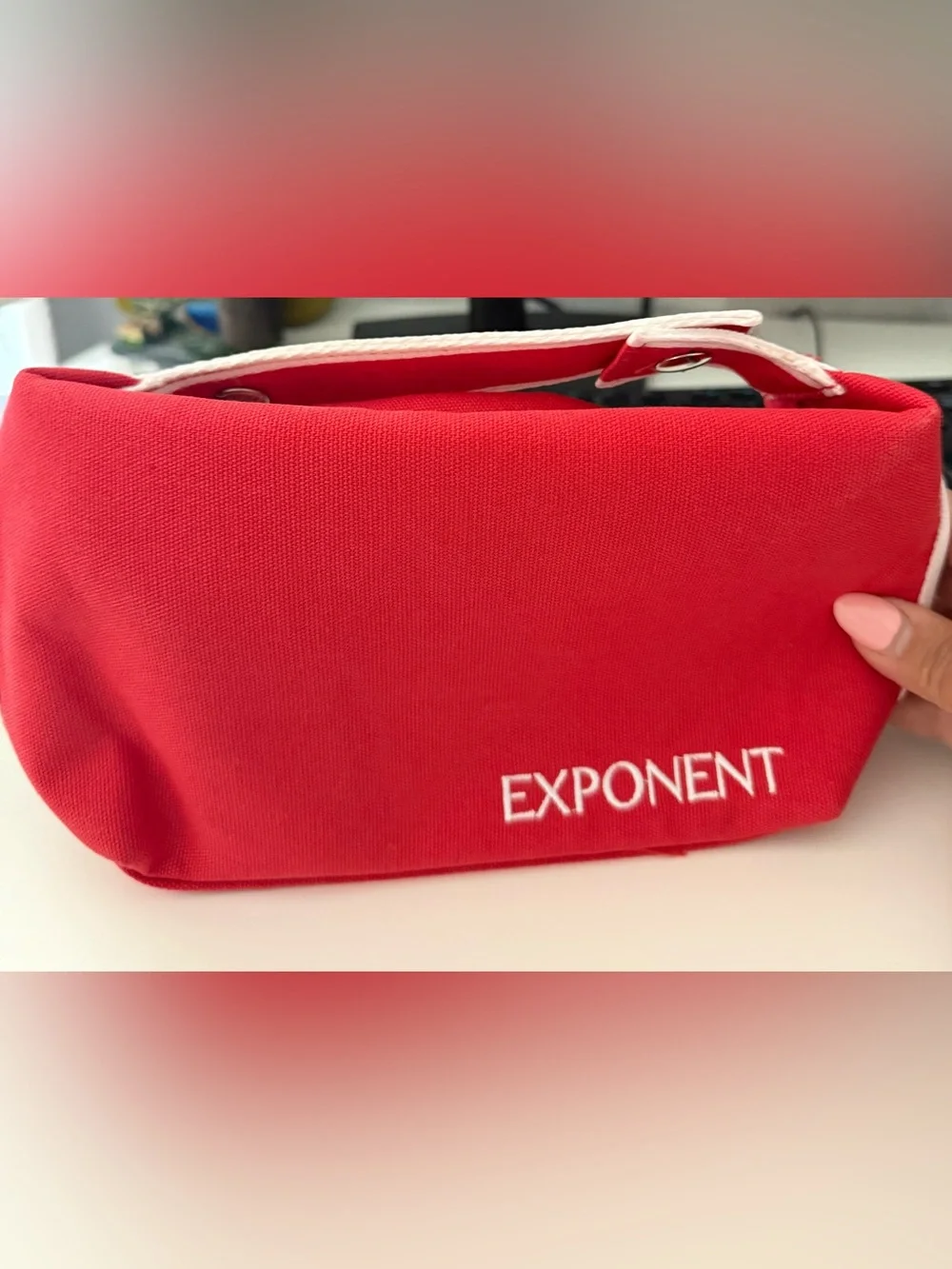 Exponent Red Canvas Cosmetic Case