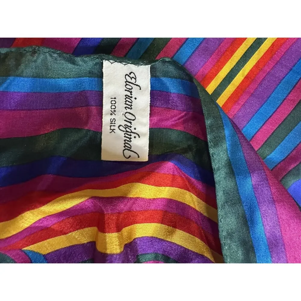 Vintage Multicolored Silk Scarf Made In Japan Approximately 24 In.²