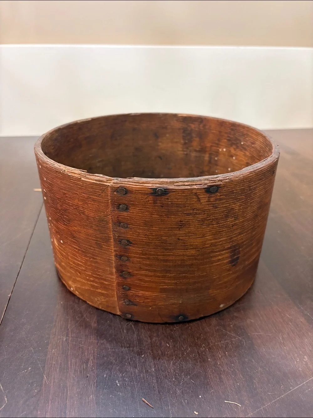 Antique Primitive Bentwood Dry Grain Measure - 9” Vintage Wooden Pantry Box