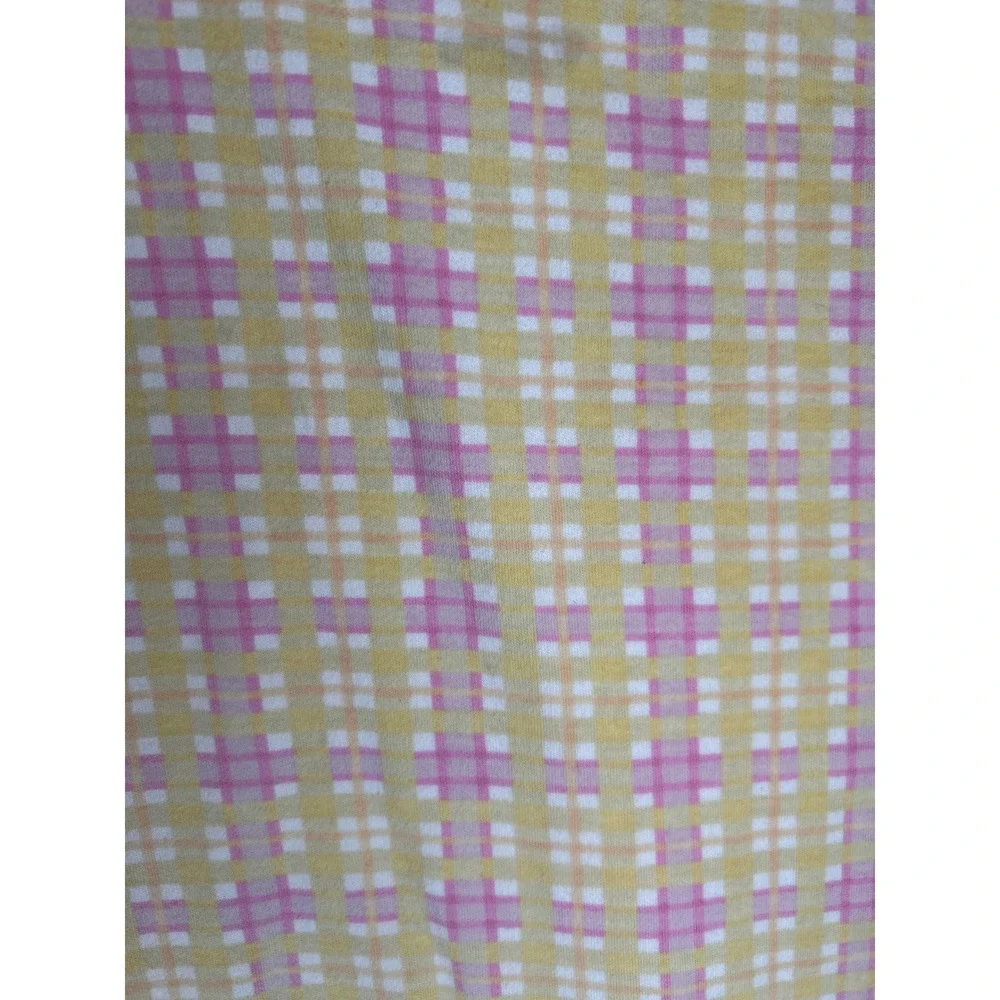 Baby Blanket‎ Pink & Yellow Plaid, Mini Floral Print Butterflies 28x32