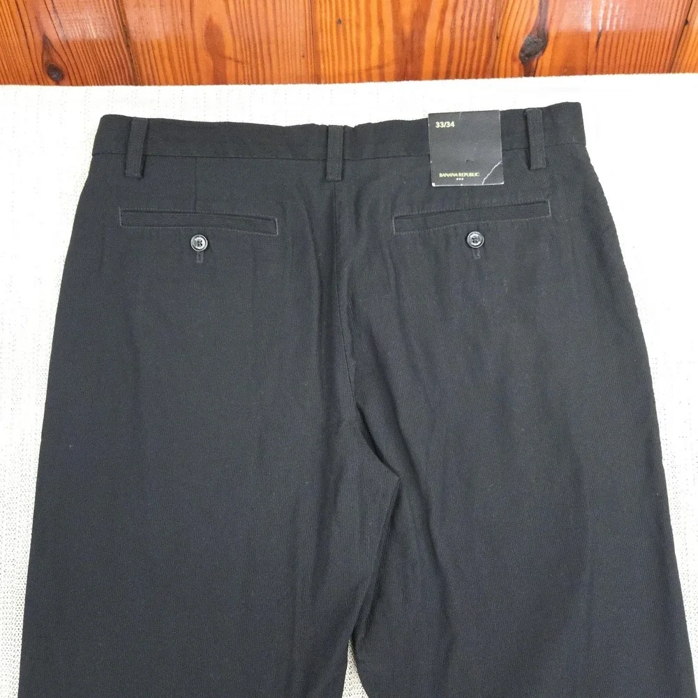 Banana Republic Pants Mens 33x33 Black Corduroy Chino‎ Flat Front Casual