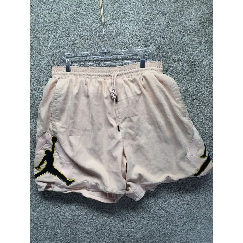 Jordan Jumpman Corduroy Basketball Shorts Size XXL Pink Draw-String Stretch RARE
