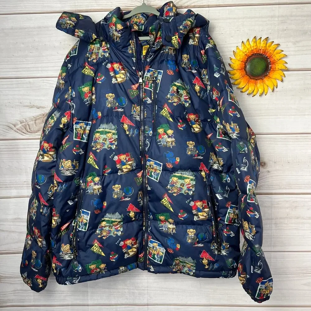 Polo Ralph Lauren Polo Bear Puffer Jacket XL (18-20)‎ Navy Blue
