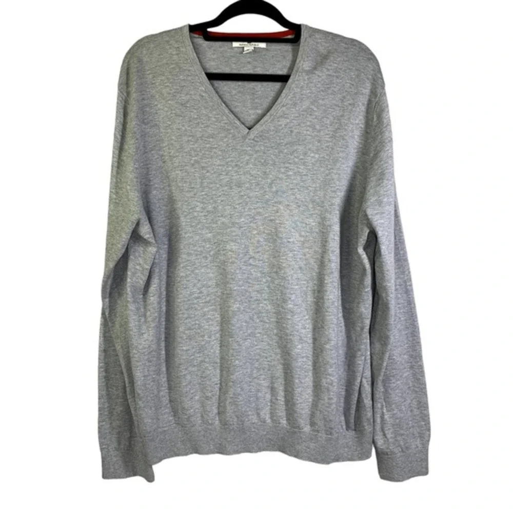 BANANA REPUBLIC Gray V-Neck Pullover Sweater‎