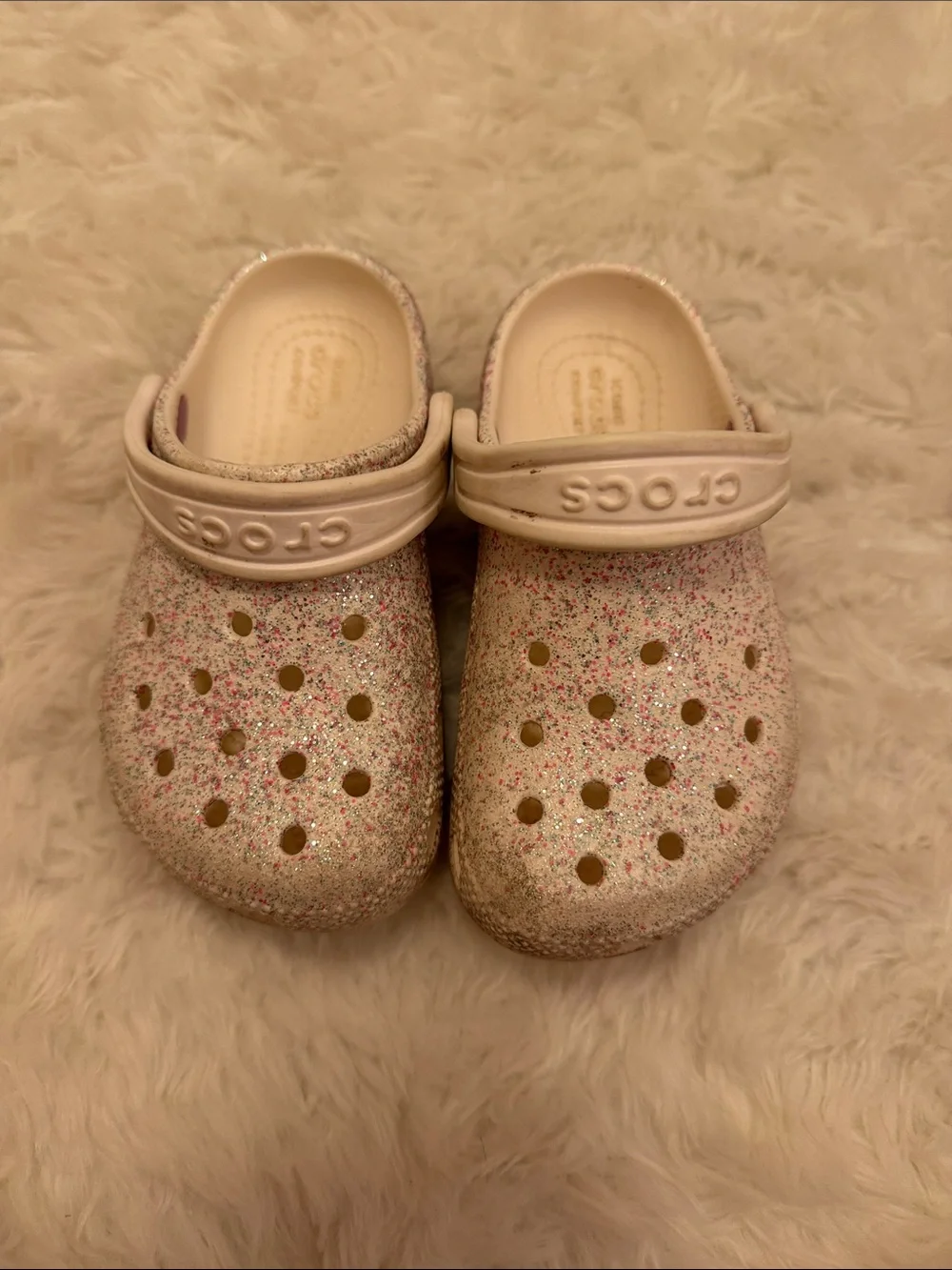 CROCS Kids Glitter Clog — White