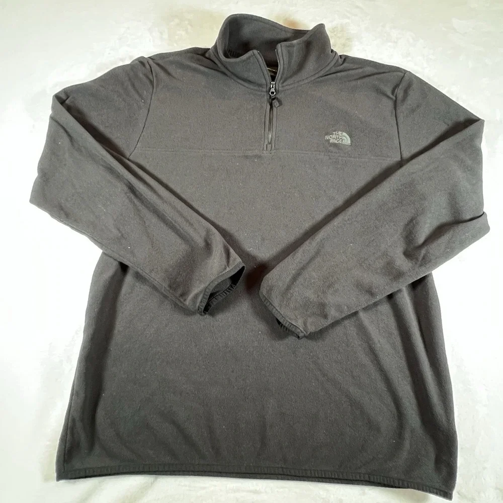 The North Face Pullover Men's Sz XL‎ Black 1/4 Zip Fleece Sweater