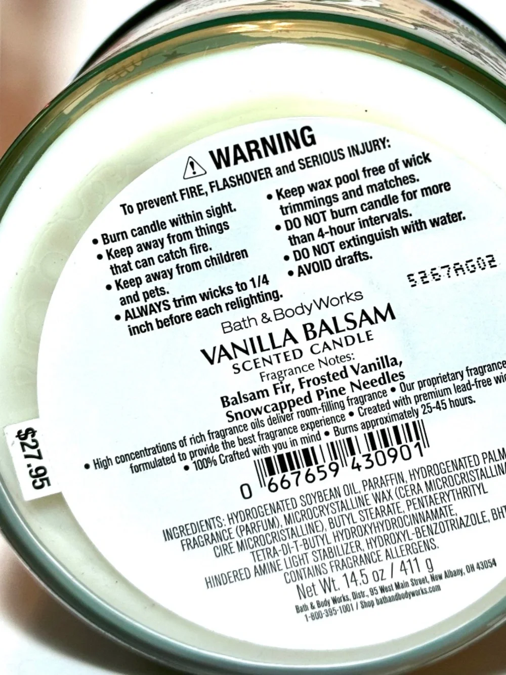 Bath & Body Works vanilla balsam