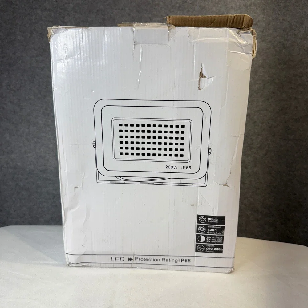 200W LED Flood Light Outdoor Security Spotlight IP65 Waterproof‎ 120 Beam Angle