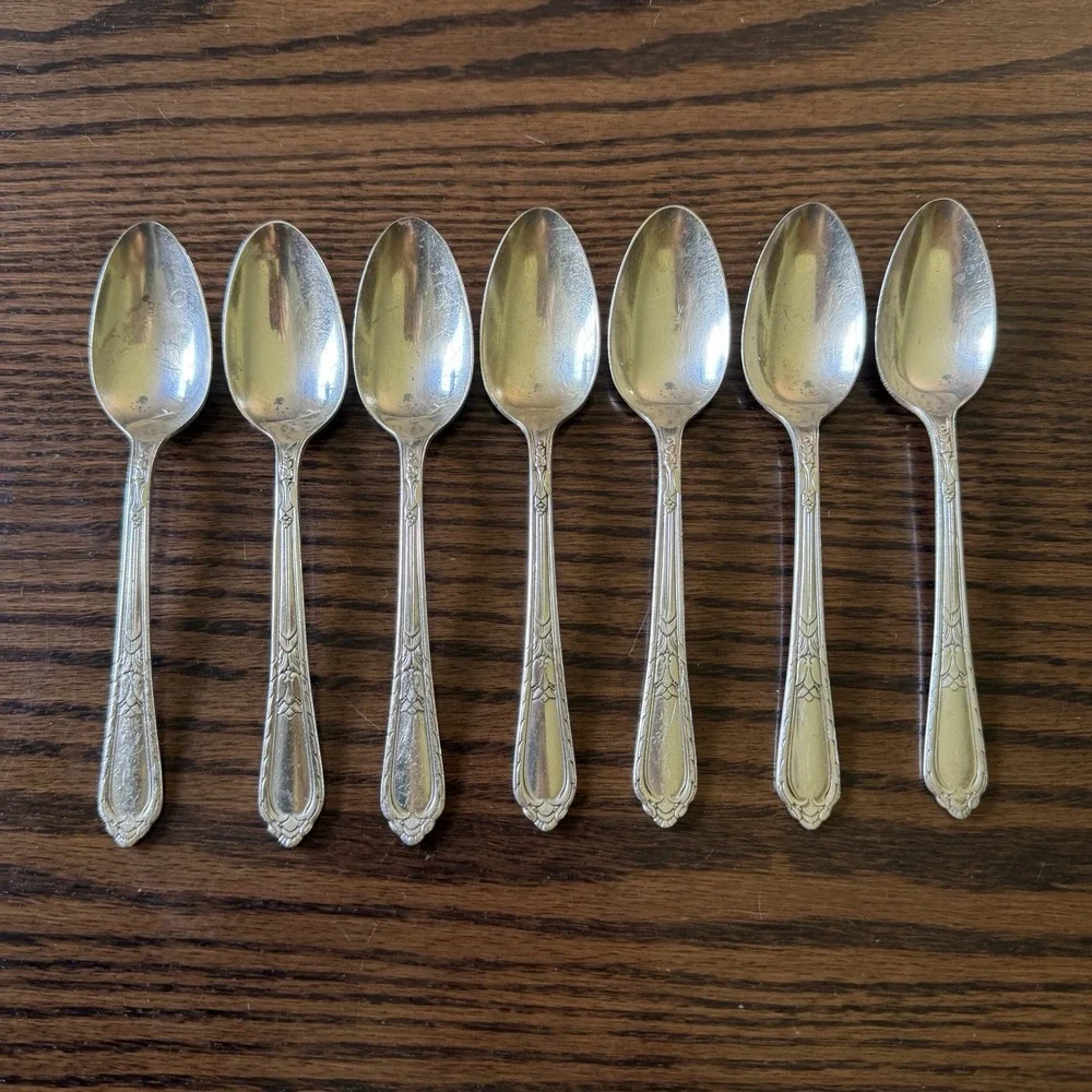 Vtg HOLMES & EDWARDS‎ 1932 Masterpiece Silverplate Teaspoons Set Of 7
