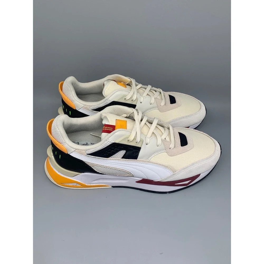 Puma Mirage Sport Remix Ivory Black‎ Orange Running Shoes 383234-03 Men's Sz 13