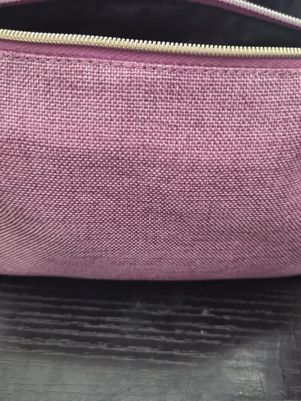 Lancome Pink Canvas Cosmetic Case with Gold Hardware