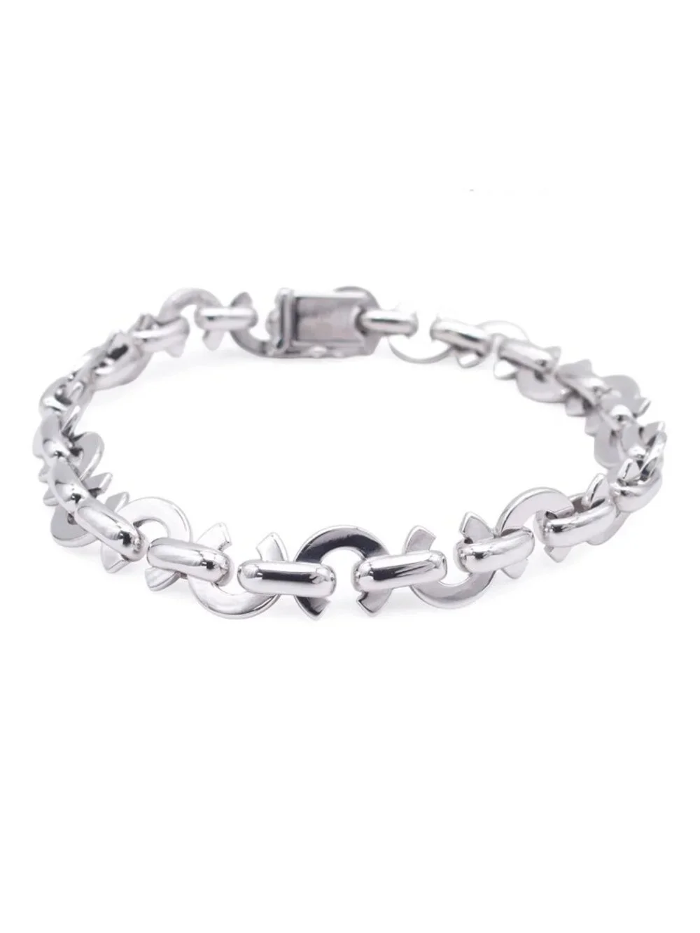 Chanel Charm Bracelet White Gold 18K Coco C Logo Link