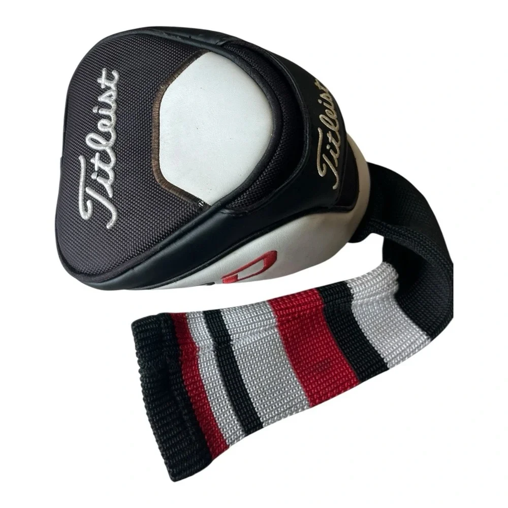 Titleist 910D Driver Headcover Golf Club Head Cover White Black Red Sock
