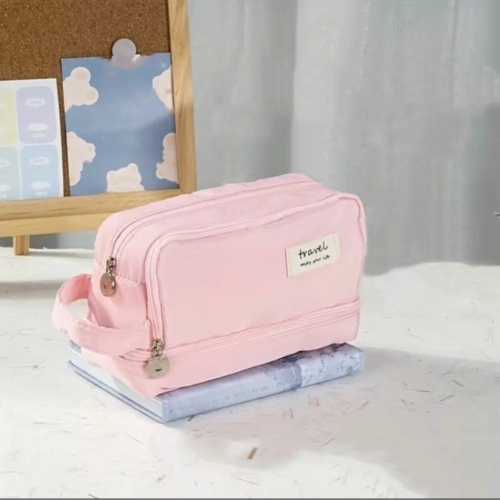 Pencil Case For School Office Supplies Zippered Make Up Organizer Travel Craft