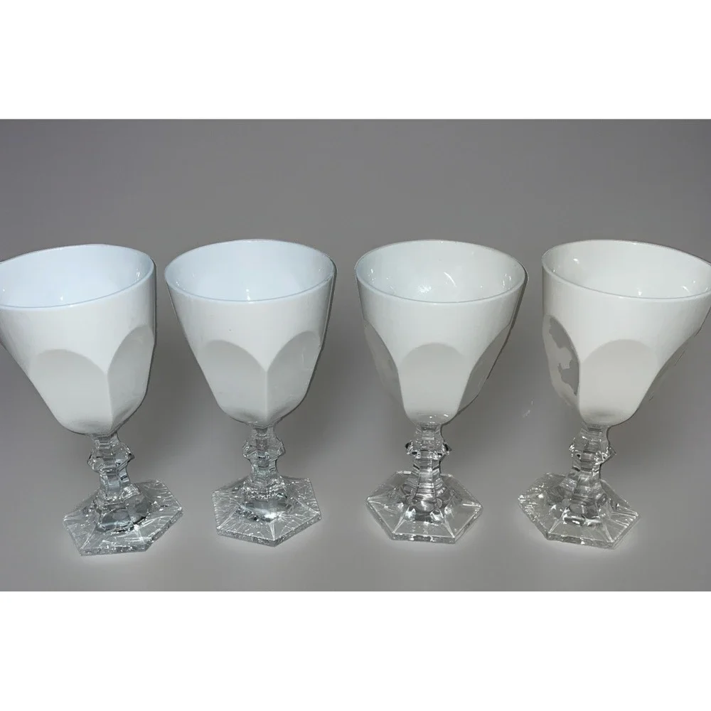Mario Luca Giusti Dolce-Vita Water White Goblet Set of 4 in Acrylic Signed Read