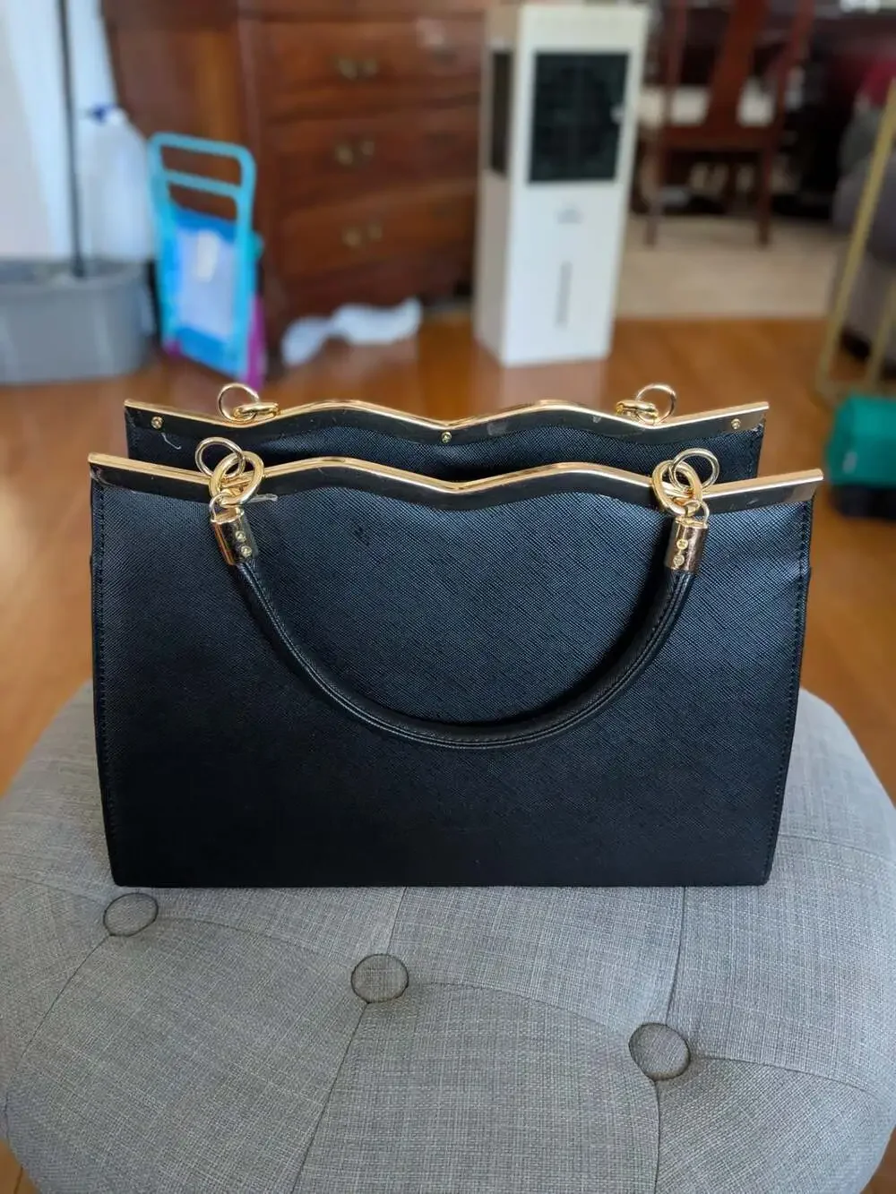 Unbranded black saffiano
