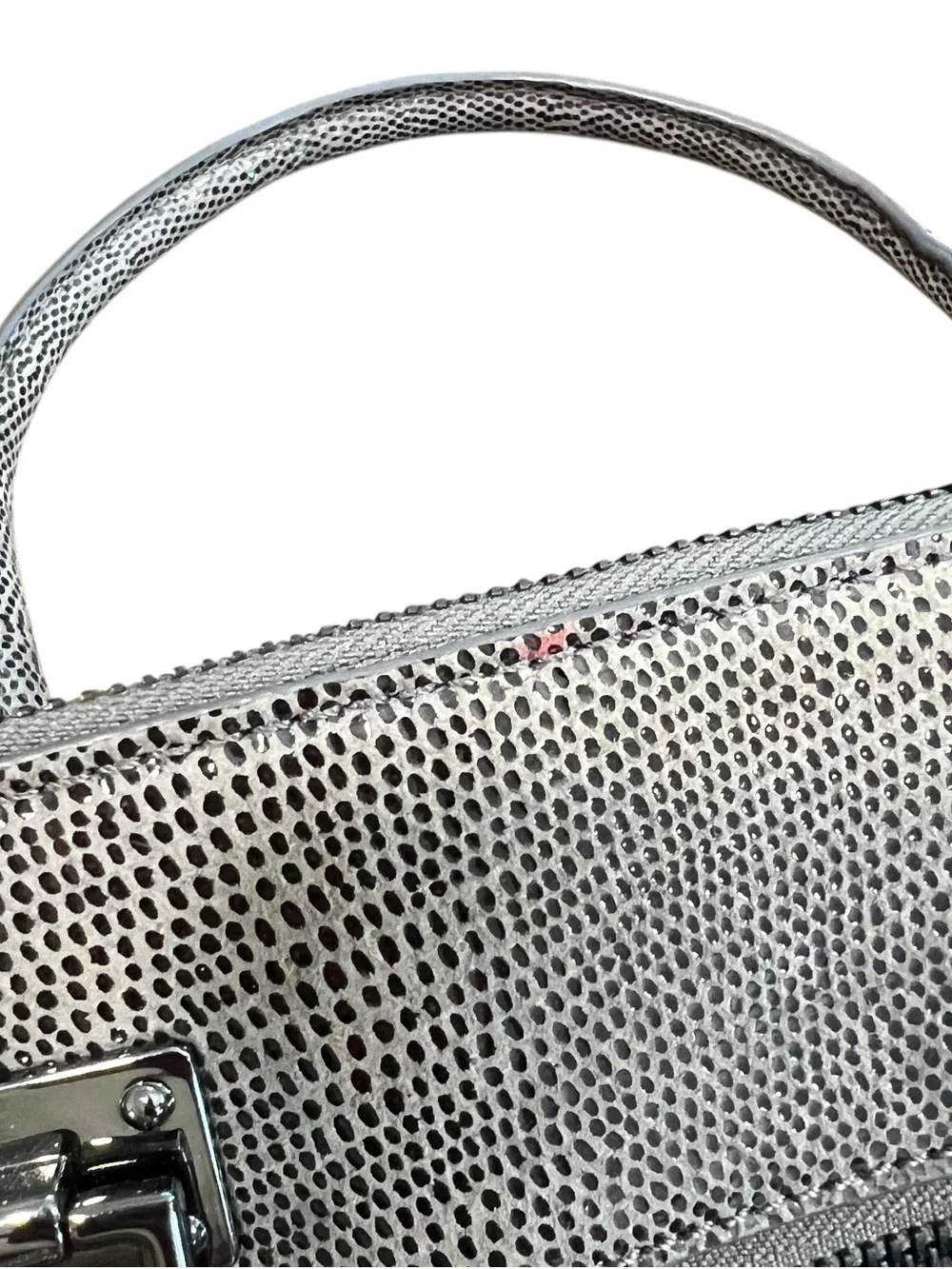 Chez Leather Snakeskin Embossed Satchel Crossbody Shoulder Purse Statement