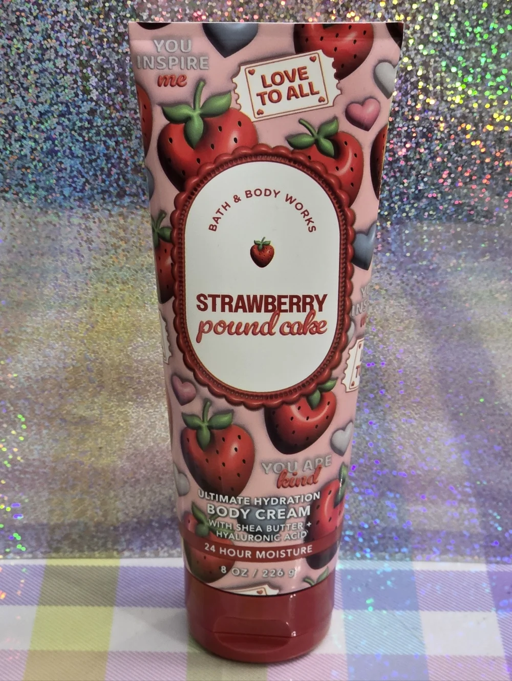 Bath & Body Works Strawberry Pound Cake Ultimate Hydration Body Cream 8oz NEW