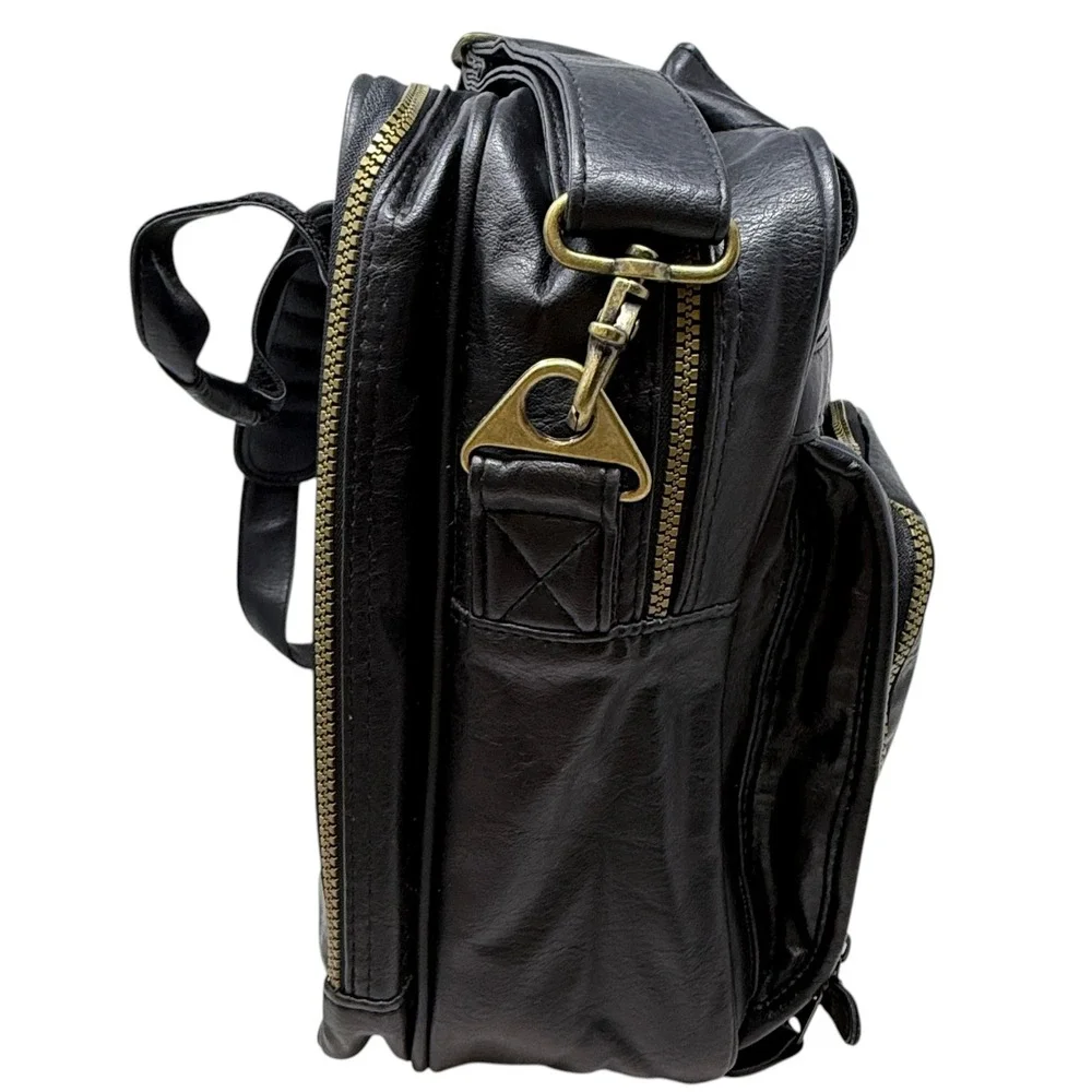 New Main Line Masters Golf Briefcase Mens Black Leather Messenger Bag 6116