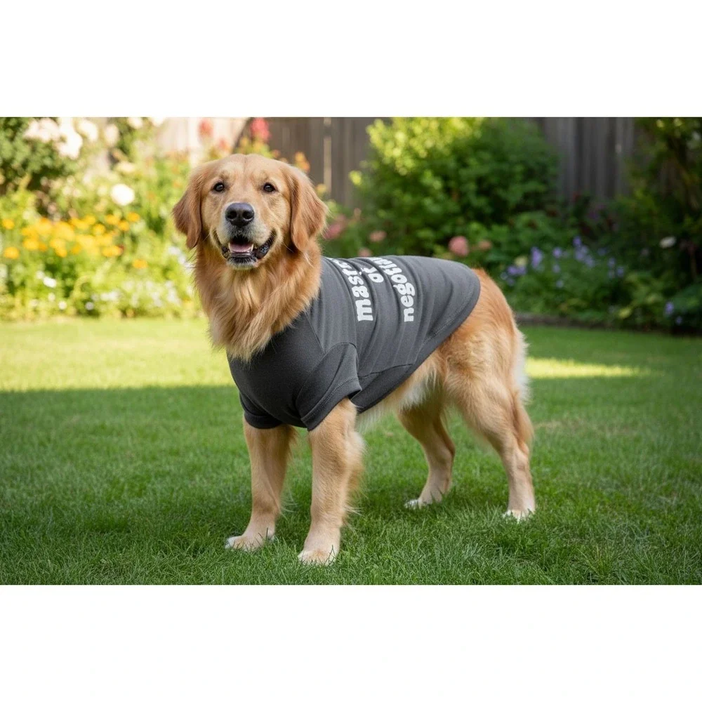 Master of Negotiation Dog Hoodie Charcoal Gray Graphic Pet Sweatshirt‎ Large