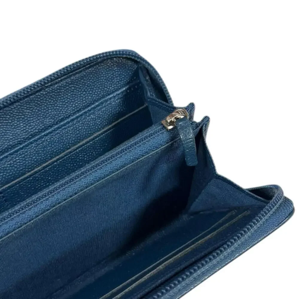 CHANEL Blue Leather Wallet