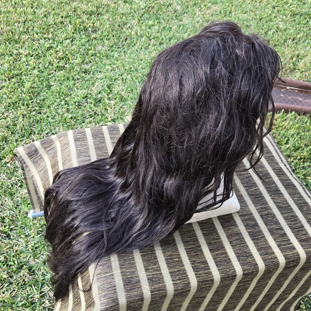 27” Choc Brown Human Hair Wig lace Front