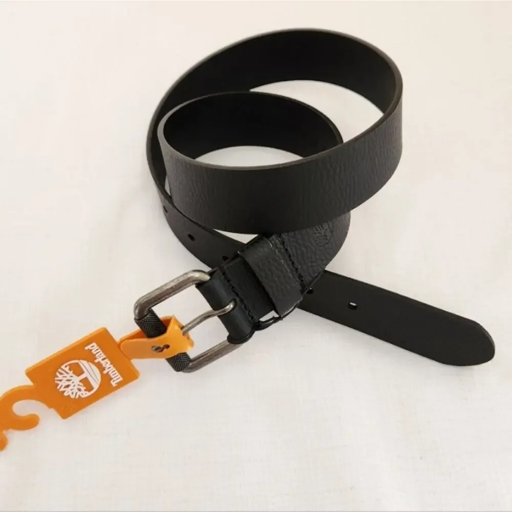 Timberland Black Leather Men's Belt‎ Size XL 42 44 NEW