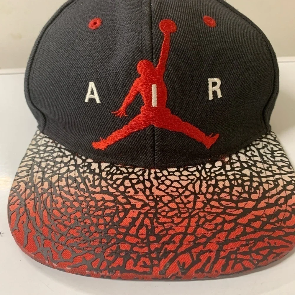 Jordan Hat Cap Snap Back Black‎ Red Jump Man Elephant Print Boys Youth Kids