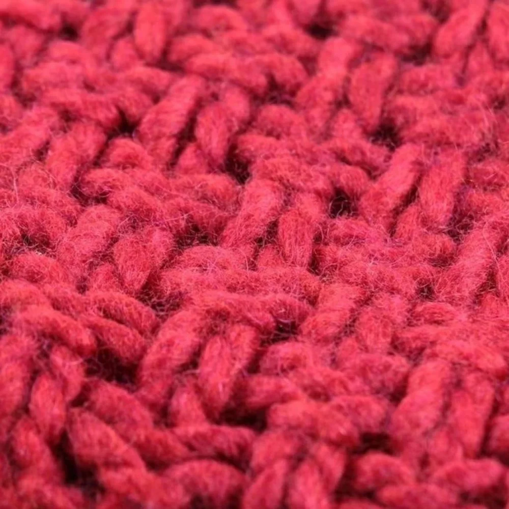 Vintage-Restoration Hardware Red Wool Blend Throw Italian made, ORIGINAL TAG