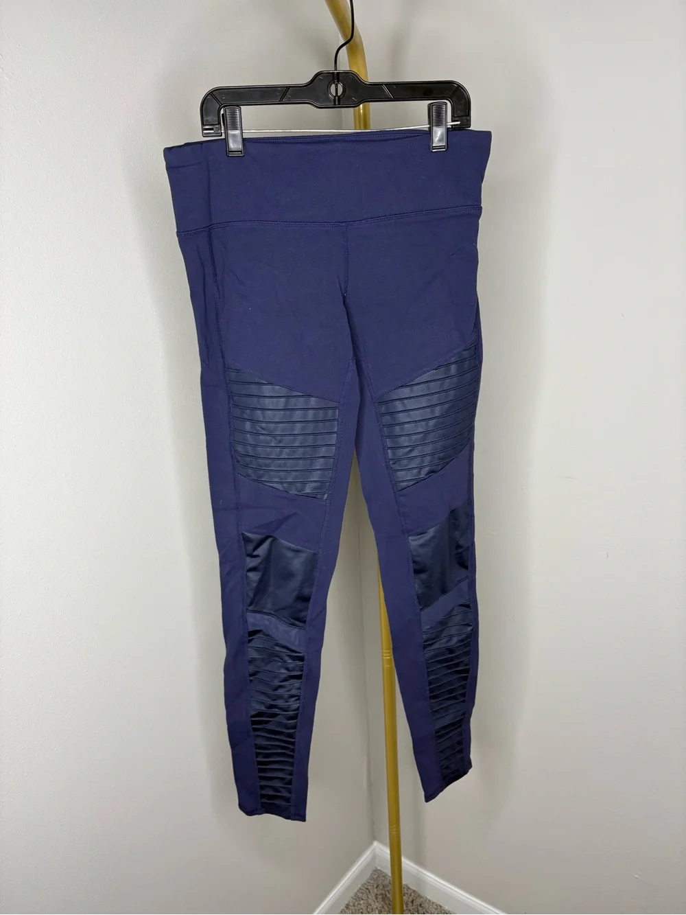 ALO Yoga Navy Moto-Detail Leggings