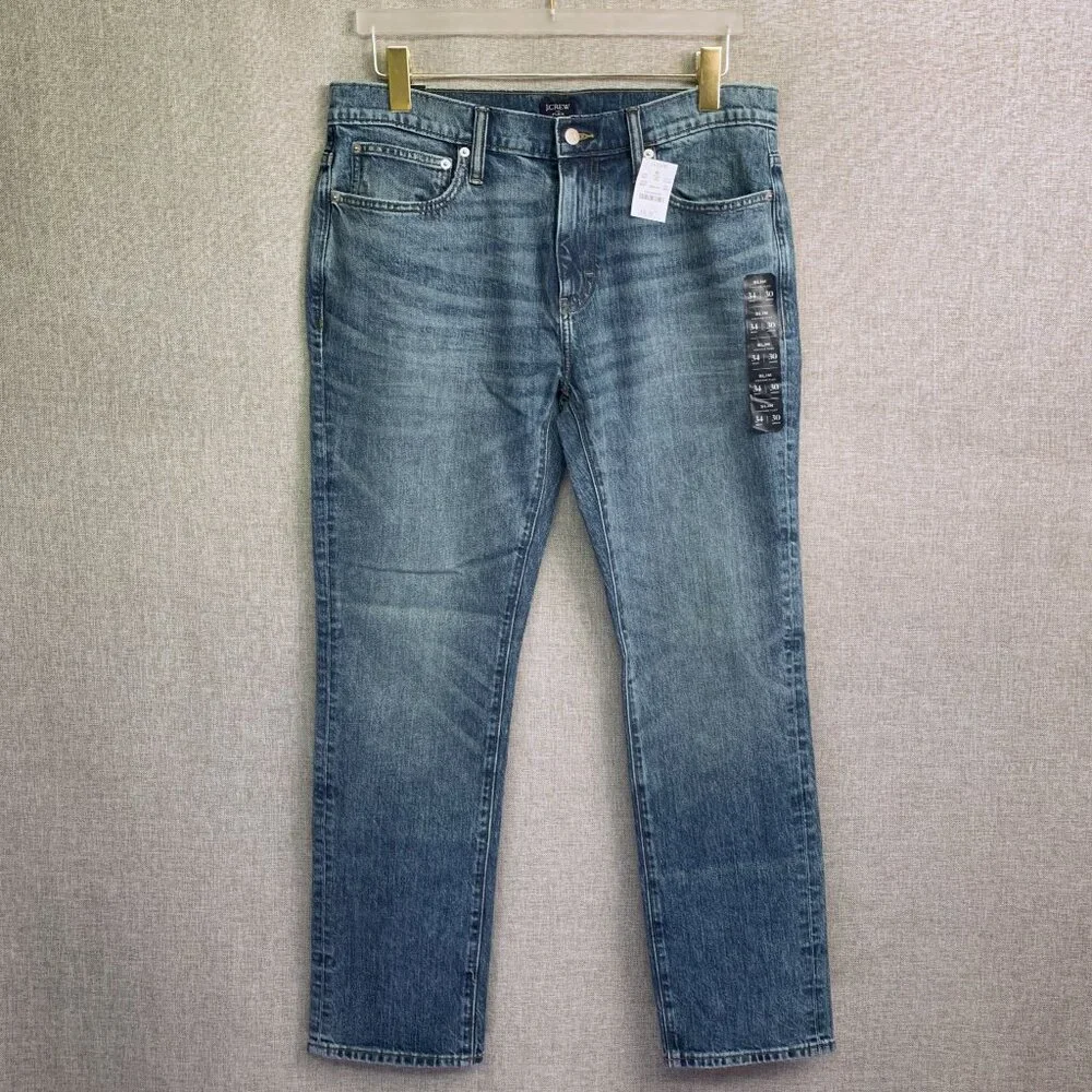 J Crew Slim Flex Fit Vintage Jeans Montauk Blue Wash 34W x30 L NWT's